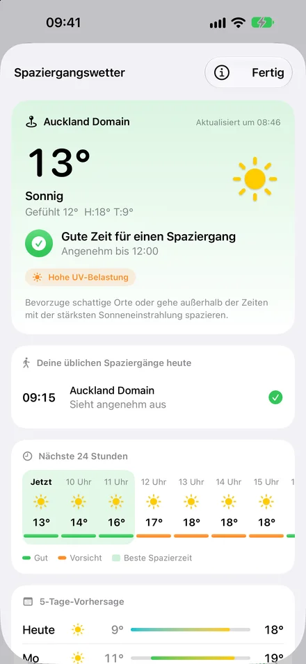 Wissen, wann es losgeht, bevor du die Leine nimmst.